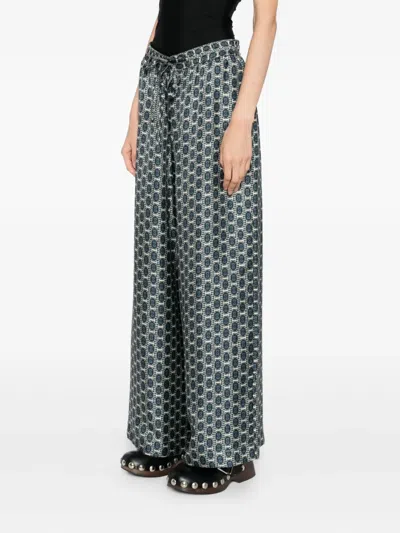Pierre-louis Mascia Aloe Palazzo Trousers In Gray