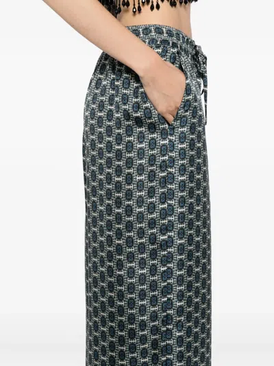 Pierre-louis Mascia Aloe Palazzo Trousers In Gray