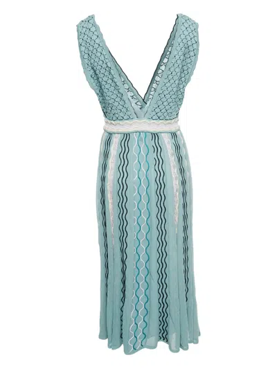 Pre-owned Missoni Wave-pattern Midi Dress