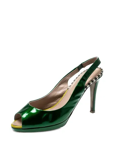Pre-owned Sergio Rossi Vintage  95mm Patent-leather Slingback Pumps