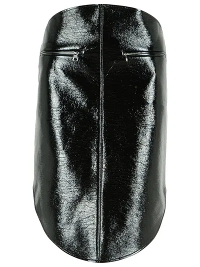 Courrèges Skirt Cotton Blend Asymmetric Hem In Black