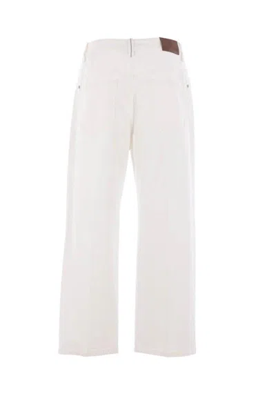 Brunello Cucinelli Trousers With A Square Cropped Silhouette In Gray