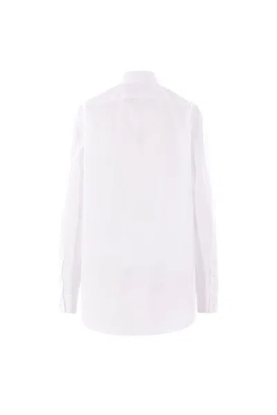 Gucci Women Cotton Poplin With Embroidery Shirt In White