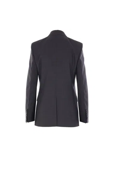 Gucci Double-breasted Wool Blazer In Gray