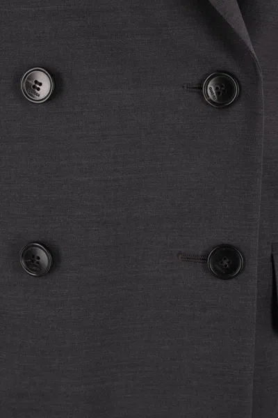 Gucci Double-breasted Wool Blazer In Gray