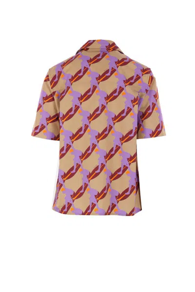 Gucci Multicolor Bowling Shirt With Cuban Collar And All-over Print In Cotton Man In Multi