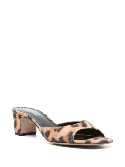 Paris Texas 'lara' Mules In Leather With Heel And Animalier Print