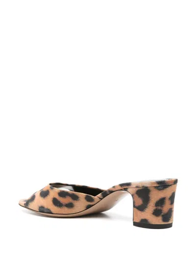 Paris Texas 'lara' Mules In Leather With Heel And Animalier Print