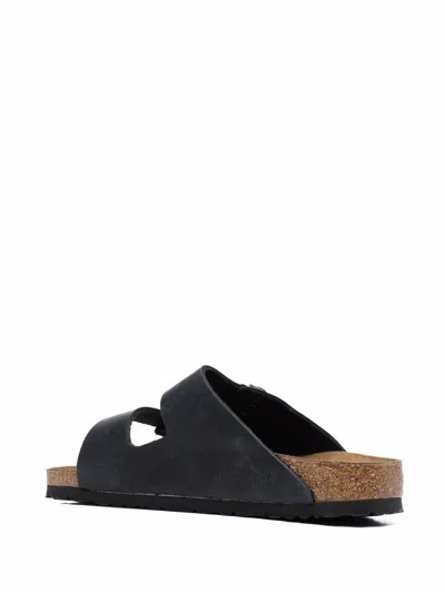 Birkenstock Black 'arizona' Slippers In Leather