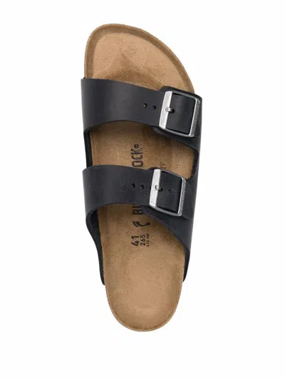 Birkenstock Black 'arizona' Slippers In Leather