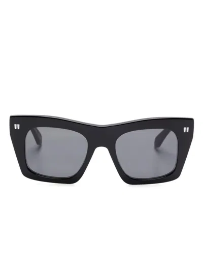 Off-white Black Sunglasses With White Off Logo And Black Lenses