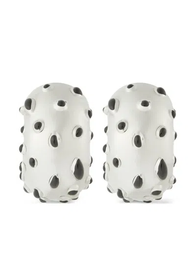 Courrèges Silver And Black 'infinity' Earrings