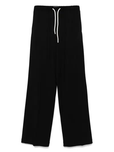 Circolo 1901 Relaxed Black Trousers With Wide Leg In Black