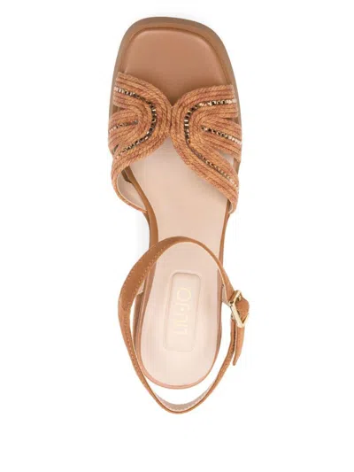 Liu •jo Liu Jo Caramel Brown Sandals With High Block Heel