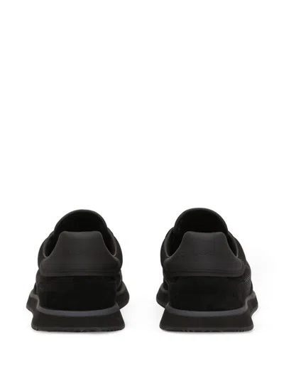 Dolce & Gabbana Low Top Sneakers Featuring Suede Accents In Black