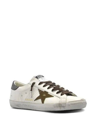 Golden Goose Super-star Sneakers With Lizard Effect Star And Grey Heel Tab