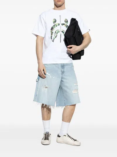 Golden Goose Super-star Sneakers With Lizard Effect Star And Grey Heel Tab