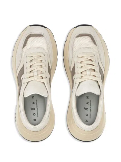 Hogan Calfskin And Polyester Black Sneakers With Sole