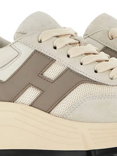 Hogan Calfskin And Polyester Black Sneakers With Sole