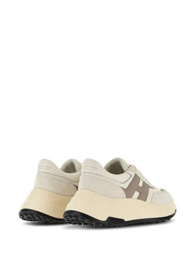 Hogan Calfskin And Polyester Black Sneakers With Sole