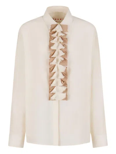 Marni Ruffled Blouse In Neutral
