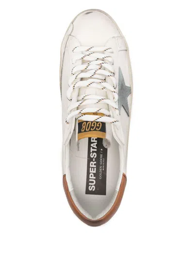 Golden Goose Super-star Sneakers With Ice-gray Suede Star And Light Brown Heel Tab Shoes