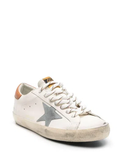 Golden Goose Super-star Sneakers With Ice-gray Suede Star And Light Brown Heel Tab Shoes