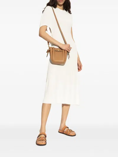 Tory Burch 'ines' Camel Slide Sandals With Hook-and-loop Closure