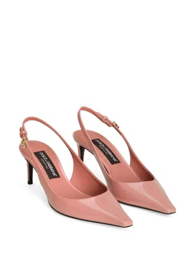 Dolce & Gabbana Mun 90 Polished Calfskin Slingback Pumps