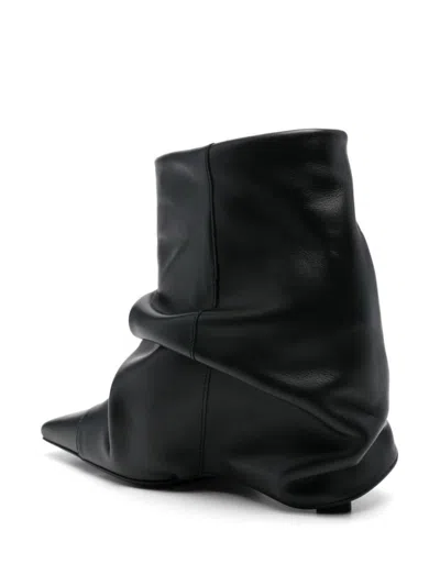 Attico The  Juno Leather Ankle Boots With Heel