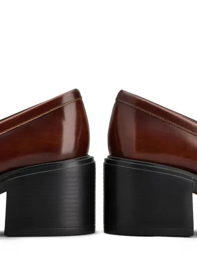 Tod's 60mm Brushed Leather Heeled Loafers