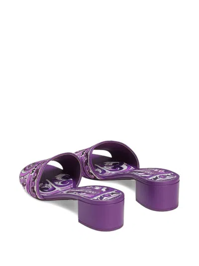Dolce & Gabbana Women Maiolic Print Slide Sandals