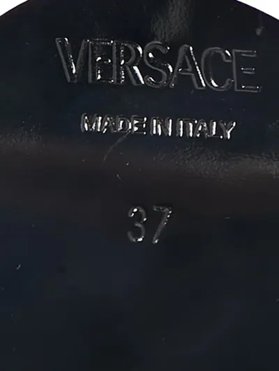 Pre-owned Versace 2024 Medusa Platform Satin Mules