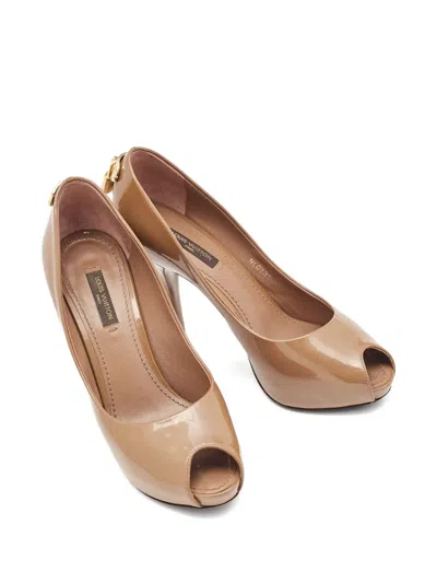 Pre-owned Louis Vuitton 115mm Oh Really! Peep-toe Pumps In Brown