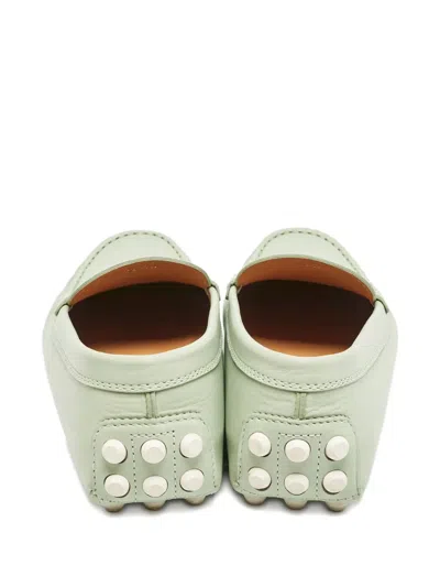 Pre-owned Tod's Vintage 2024 Leather Pebble Loafers In Green