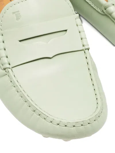 Pre-owned Tod's Vintage 2024 Leather Pebble Loafers In Green