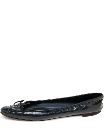 Pre-owned Gucci Patent Leather Bow Ballet Flats