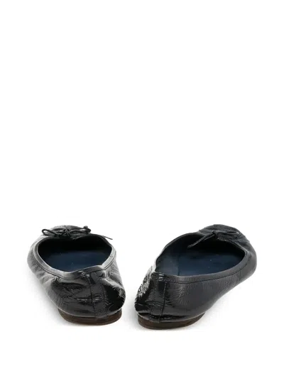 Pre-owned Gucci Patent Leather Bow Ballet Flats