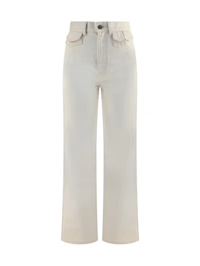 Chloé Trousers With Mini Front Pockets In Neutral