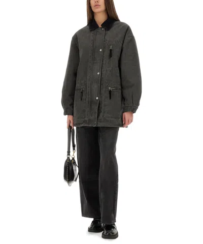 Isabel Marant Étoile Kimelia Coated Cotton Jacket In Gray