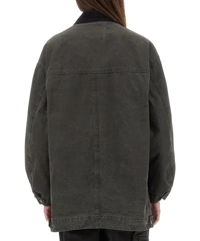 Isabel Marant Étoile Kimelia Coated Cotton Jacket In Gray