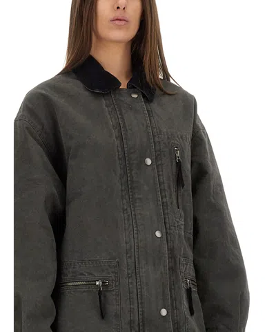 Isabel Marant Étoile Kimelia Coated Cotton Jacket In Gray