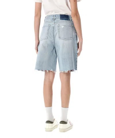 Golden Goose Deluxe Brand Distressed Denim Bermuda Shorts In Blue
