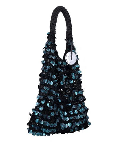 Jw Anderson J. W. Anderson Aquatic Green Sequin Hobo Bag In Black
