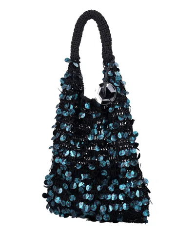 Jw Anderson J. W. Anderson Aquatic Green Sequin Hobo Bag In Black