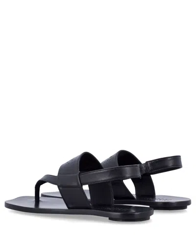 Mm6 Maison Margiela Flat Sole Open Toe Strappy Sandals In Black