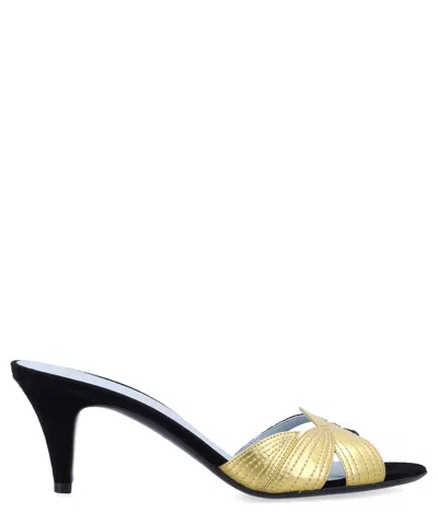 Valentino Black Slip On Heels In Black