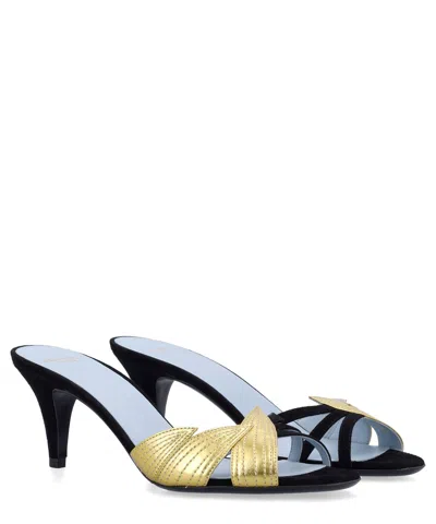 Valentino Black Slip On Heels In Black