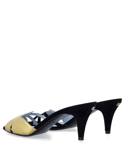 Valentino Black Slip On Heels In Black
