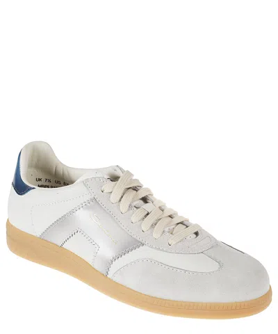 Santoni Dbs Leather And Suede Sneakers